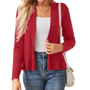 Womens Size XL Cardigan Lightweight Sweetheart Sweater RED